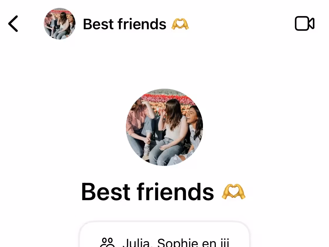 Schermafbeelding van een groepsgesprek in Signal op iOS